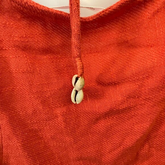 Free People More Than a Mini Dress Coral Orange Gauze Cotton Small Boho Beach - Picture 8 of 12